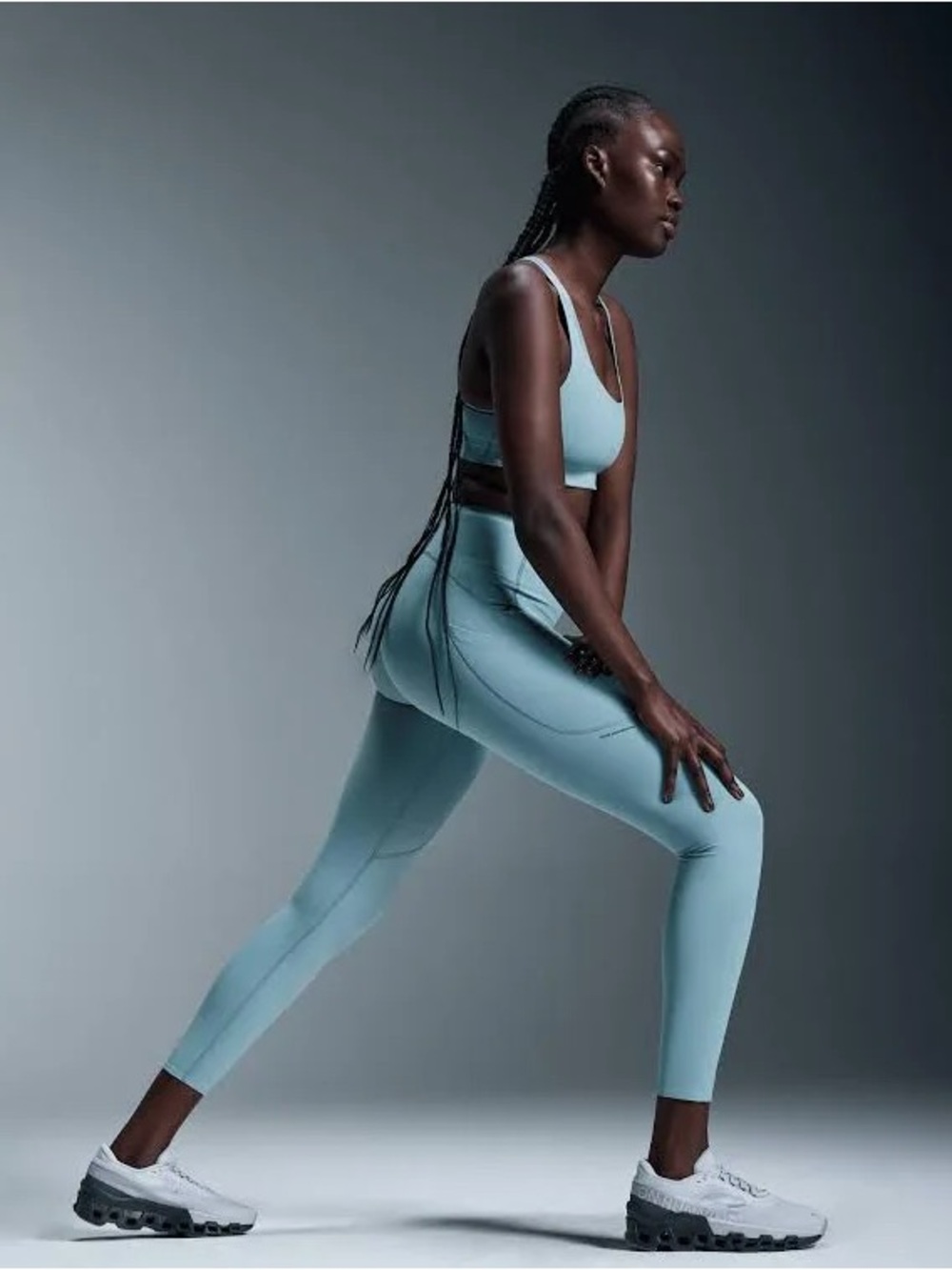Run On Clouds Movement Tights Long Size XL Blue NWT
